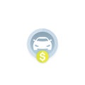 Car rent, payment vector icon Royalty Free Stock Photo