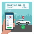 Car rental and booking app Royalty Free Stock Photo