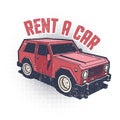 Car rental old school emblem Royalty Free Stock Photo