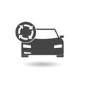 Car rental service icon with shadow Royalty Free Stock Photo