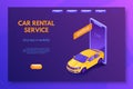 Car rental service vector landing page template Royalty Free Stock Photo