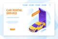 Car rental service vector landing page template Royalty Free Stock Photo