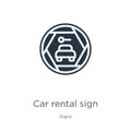 Car rental sign icon vector. Trendy flat car rental sign icon from signs collection isolated on white background. Vector Royalty Free Stock Photo