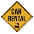 Car rental vintage rusty metal sign Royalty Free Stock Photo