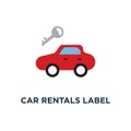 car rentals label icon. emblem. image for automobile repair service concept symbol design, spare parts store, rent a car vector Royalty Free Stock Photo