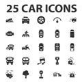 Car, repair 25 black simple icons set for web