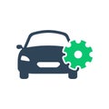 Car Repair Concept Silhouette Icon. Automotive Fix Service Glyph Pictogram. Vehicle Transportation Technology Assistance Royalty Free Stock Photo