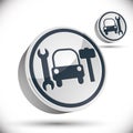 Car repair 3d vector icon.