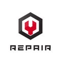 Car repair icon, auto service logo concept, flat abstrac garage logotype template. Automotive workshop modern emblem Royalty Free Stock Photo