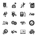 Car repair 16 icons universal set for web and mobile