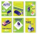 Car Repair Service Advertisement Isometric Set Royalty Free Stock Photo