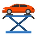 Car repair service diagnostics flat vector illustration.