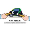 Car Repair Service Icon Auto Mechanic Shop Or Center Over Backgroud With Copy Space Royalty Free Stock Photo