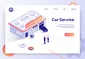 Car Repair Service Isometric Vector Landing Page