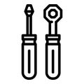 Car repair tools icon, outline style Royalty Free Stock Photo