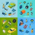 Car Repair And Tuning Isometric Icons