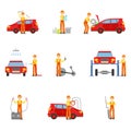 Car Repair Workshop Services Set Of Illustrations Royalty Free Stock Photo