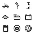 Car repairs icons set, simple style Royalty Free Stock Photo