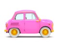 Car retro small cartoon bunchy side Royalty Free Stock Photo