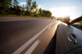 Car ride on road in sunny weather