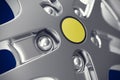Car rim close-up view with focus effect. 3d illustration