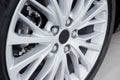 Car rim detail. Car wheel. selective focus Royalty Free Stock Photo