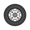 Car rim and tire color icon Royalty Free Stock Photo