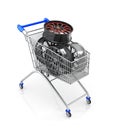 The car rims in shopping cart, Royalty Free Stock Photo