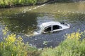 Car In The River Dearne Royalty Free Stock Photo