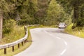 Car on road in Alps mountain Royalty Free Stock Photo