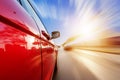 Car on road with motion blur background Royalty Free Stock Photo