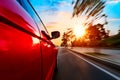 Car on road with motion blur background Royalty Free Stock Photo