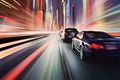 Car on the road with motion blur background, New York City Royalty Free Stock Photo