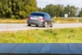 Car on the road with motion blur. Blurred image background. Colorful wallpaper with copy space Royalty Free Stock Photo