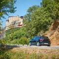 Car on the road n Meteora in Greece