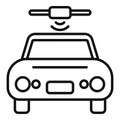 Car road sensor icon outline vector. Safety control