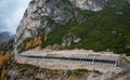 Car road tunnel in the Italian alps