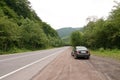 Car at the road Ukraine Royalty Free Stock Photo