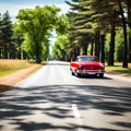 a car on a rood in beautiful summer day Royalty Free Stock Photo