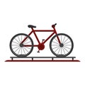 Car roof bike stand icon, cartoon style
