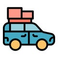 Car roof case icon color outline vector Royalty Free Stock Photo