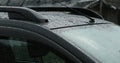 car roof and windshield with water drops after rain Royalty Free Stock Photo