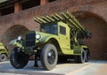 Car RSZO BM-13 Katyusha in the exposition of military equipment of the great Patriotic war at the Kremlin Nizhegorodskom Royalty Free Stock Photo