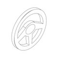 Car rudder wheel icon, isometric 3d style Royalty Free Stock Photo