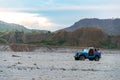 Car running on the Mt. Pinatubo Royalty Free Stock Photo