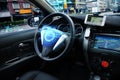Autonomous Car, Autopilot vehicle and AI with Transport concept Royalty Free Stock Photo