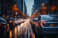 Car rush hours city street on the early morning Royalty Free Stock Photo