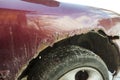 Car rust in detail. rusty fender
