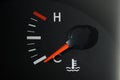 The car`s coolant temperature indicator on the dashboard, a little color, shows the minimum temperature. Royalty Free Stock Photo