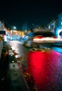 Nocturnal Streaks: Urban Rain Reflection